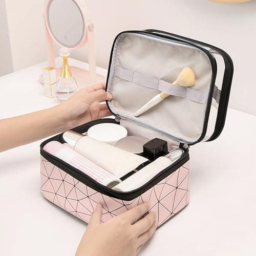 Large Capacity Travel Cosmetic Bag, Double Layer Makeup Bag — view 4