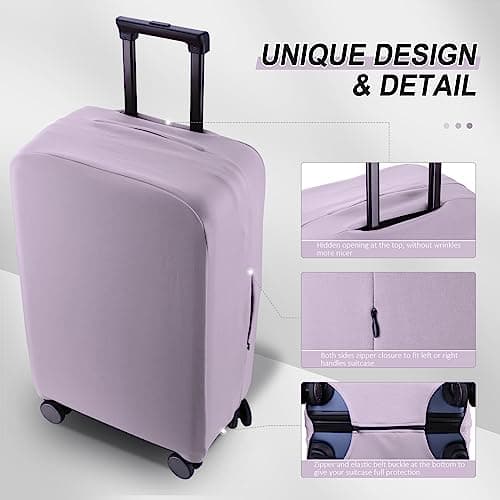 RainVillage Travel Luggage Cover Suitcase Protector, Lavender Purple, 32-33 inch — view 3