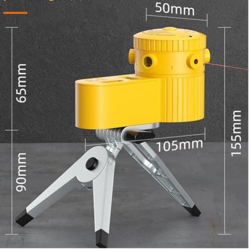 Magnetic Spirit Level Look Projector with Rotating Head Cross Spirit Level for DIY Projects Self-Levelling Pocket Spirit Level Set 15.5 x 10.5 cm (Silver) — view 6