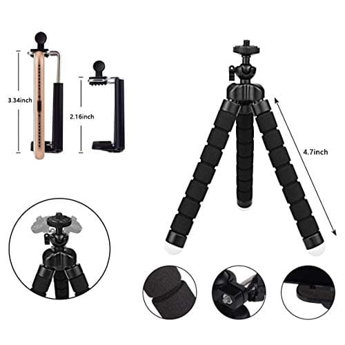 Mini Tabletop & Travel Tripods for Smartphone Phone Camera with Phone Mount 55mm-85mm Lightweight Cellphone Stand — view 2