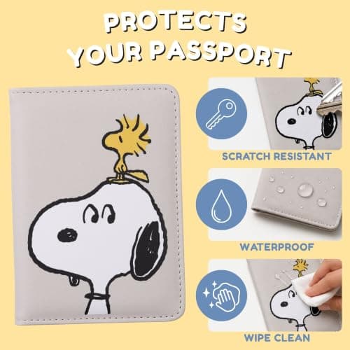 Peanuts Snoopy and Woodstock Passport Holder for Holidays, Airport, Travel — view 4
