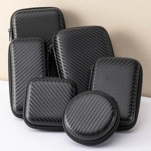 NbgrvB Large EVA Headphone Case 20x10cm Hard Shell Black(20:10*4) — view 2