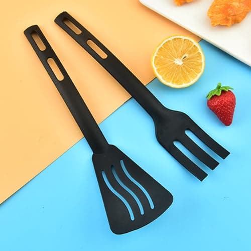 Utensil Set - Nylon - Set of 3 Heat Resistant Utensils with Slotted Spoon and Fork - Anti-Scratch Kitchen Cooking Tools for Frying, Serving, Baking — view 3