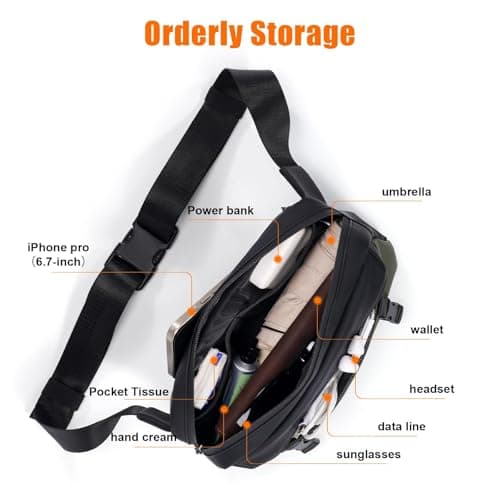 OSOCE Bum Bag for Men, Water-Resistant Waist Bag Crossbody Chest Bag — view 6
