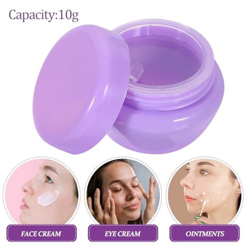 10 Pack 10g Plastic Cream Travel Jars with Lids for Storage — view 3