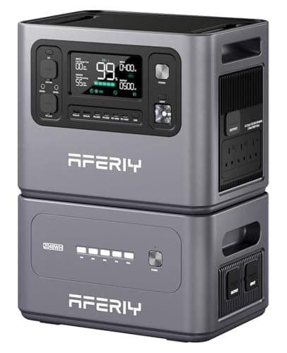 AFERIY P280 4096Wh Portable Power Station,with 1 Extra Battery,2800W Expandable Capacity LiFePO4 Battery Backup,Solar Generator for Home Use,Outdoor Camping,Power Outage,Camping,RV,Emergencies