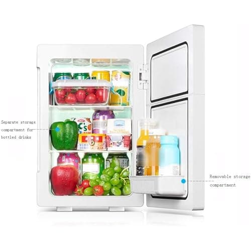 YOtat Mini Fridge Mini Fridge for Bedroom,20-Liter Mini-Fridge Cooler/Warmer for Cars Road Trips Homes Offices and Dorms Gold/Silver (Silver Triple core) — view 4