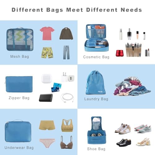 BAGAIL Packing Cubes for Suitcase 8 Set, Lightweight Luggage Packing Organizers Packing Cubes for Travel Accessories — view 5