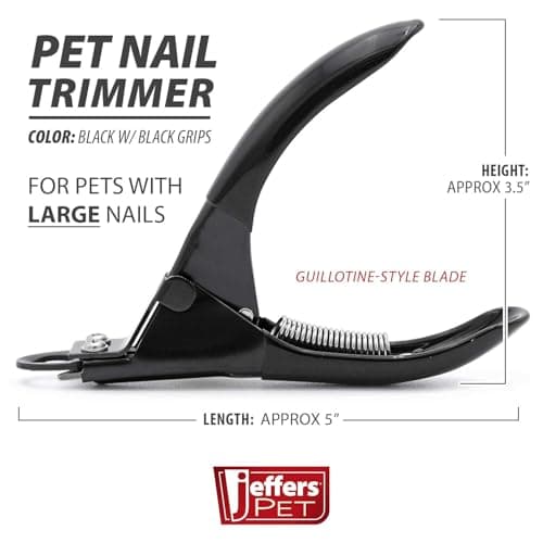 Jeffers Pet Nail Trimmer Large Hole Black – Guillotine Clippers for Dog, Cat, Puppy & Small Animal Grooming – Stainless Steel Blade, Non Slip Grip, Pet Grooming Tool for Home & Travel — view 3