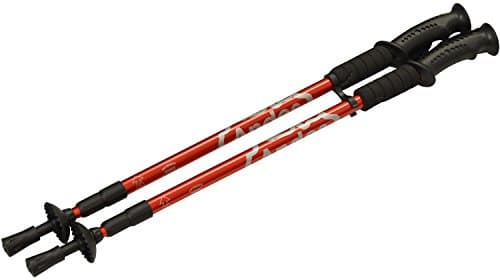 Andes Telescopic Extending Adjustable Antishock Hiking/Walking Poles Red — view 3