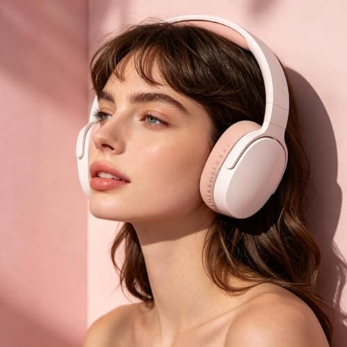 MGHOAQFRK Wireless Bluetooth Headphones Over Ear,HiFi Foldable Noise Reduction Wireless Headset with Microphone,Stereo Headphone with Deep Bass Long Battery Life, Earphone for Travel/Work/Study/Sport — view 6
