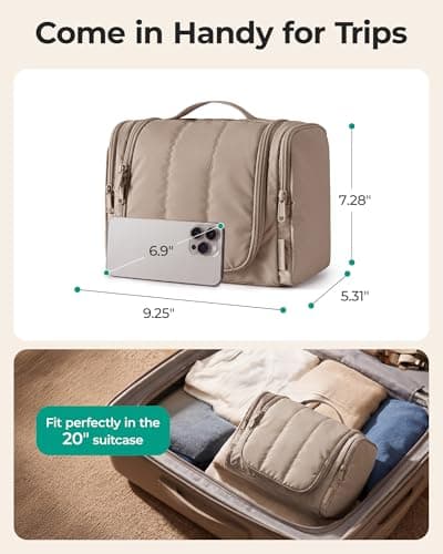 BAGSMART Hanging Toiletry Bag for Women, Large Travel Wash Bag Makeup Case — view 2