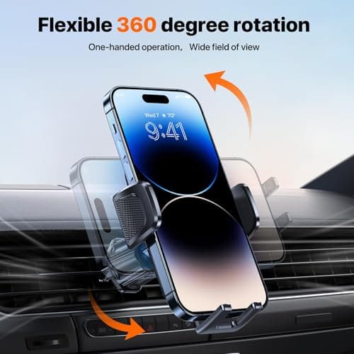 miracase 2nd Generation Car Phone Holder, Air Vent Phone Holder for Cars 360° Rotation, Universal Mobile Phone Mount Automobile Cradles for Vent Van iPhone 17 16 15 14 Pro Max 13 12 11 Samsung — view 5