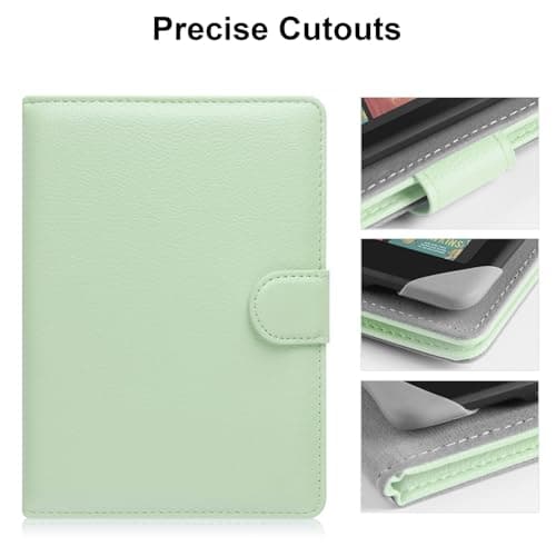 HoYiXi Universal Case for 6-6.8 inch E-Book Reader Compatible with 6.8" Kindle Paperwhite/6" All-new Kindle 2022&2019/Kobo Clara HD/Kobo Clara 2E,6" EReader Protective cover Built-in pocket,green — view 5