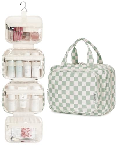 Narwey Checkered Hanging Travel Toiletry Bag for Women Toiletries Wash Bag — view 2