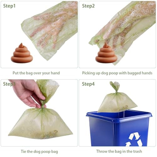 Qiookioo Poop Bags Rolls 256 Count - 9x13 Inches Green Thickened Leakproof Lavender scent Poo Bags for Dogs, Eco-Friendly Pet Waste Bags for Walking, Home, Travel — view 5