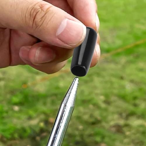100PCS Outdoor Ground Nail Protective Covers for Tent Pegs & Stakes – PVC Rubber Sheath, 26mm x 8mm, Black – Compatible with Camping, Hiking, and Festival Use — view 4