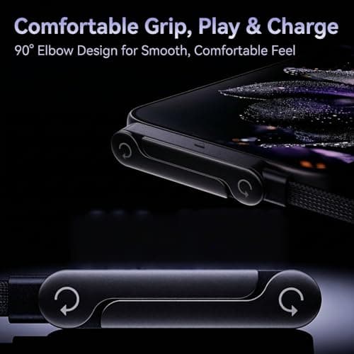 65W Invisible Holder Charger Cable with Stand & Phone Lanyard, Fast Charging USB A to C, 2-in-1 Fast Charging Cord & Phone Sta/nd with Wrist Strap, Foldable Stand for Gaming, Anti-Theft Phone Strap — view 5