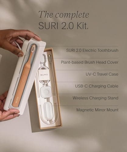 SURI Pro Sonic Electric Toothbrush | Over 4+ Weeks Battery | UV Cleaning Travel Case | Pressure Sensor | Aluminium Body | 2-Minute Timer | Plant-Based Head | Pink — view 5