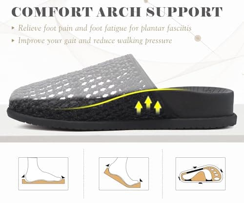 COFACE Womens Dressy Orthotic Sandals Comfortable Arch Support Mesh Mules — view 4