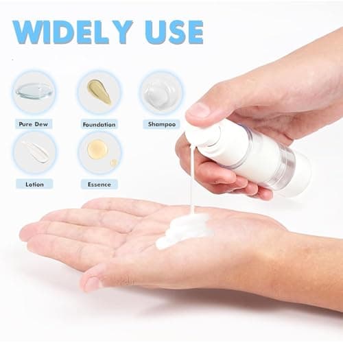 GIVITASOT 1.7OZ/50ML Airless Pump Bottles, 6 Pack Lotion Dispenser Travel Size Pump Bottles, Vacuum Cosmetic Travel Bottle for Lotion, Creams, Foundation, Cosmetic, with Labels, Wooeden Stick — view 6