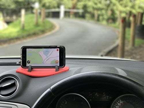 DreamLine Products Car Phone Holder Dashboard Mat - STANDARD Edition, Universal Mobile In Car Phone Mount For All Vehicles Cell Phones GPS, iPhone Plus 8 10 X, Samsung S9, HTC (RED) — view 5