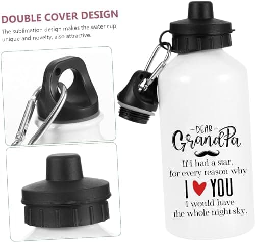 Dear Grandpa, If I Had a Star, Gift For Grandpa, 500 ml Aluminium Water Bottle. — view 4