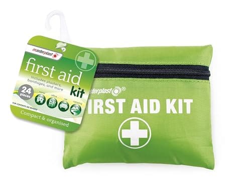 Compact First Aid Kit 24 Piece Emergency Medical Set with Plasters Bandages and Essentials Portable First Aid Kit for Home Office Car Travel Camping Workplace Outdoor Safety