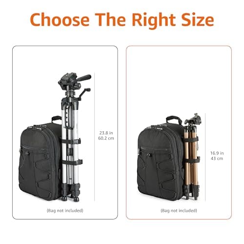 Amazon Basics 127cm/50inch Camera Tripod, Lightweight, with Bag, Adjustable Height, for DSLR Cameras, Champagne — view 6