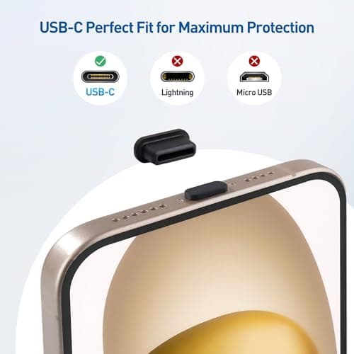Cable Matters 20-Pack USB C Port Covers, USB C Dust Plug, Black — view 3