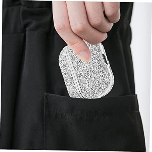 Operitacx Glitter Earbuds Protective Case for Wireless Earphone 1st Gen Silver Charging Case Cover Decorative Earbud Protector for Travel — view 4