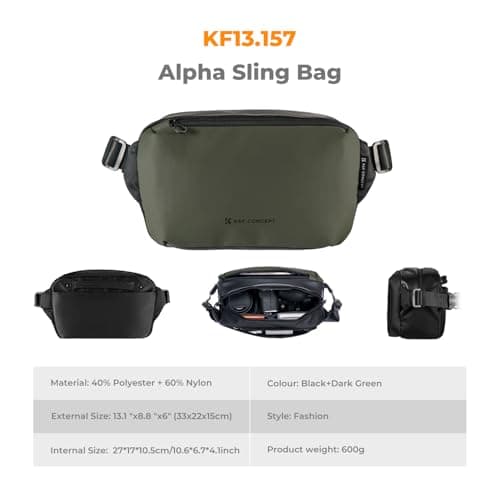 K&F CONCEPT 2 in 1 Sling Bag Everyday Shoulder Bag & Multifunction Photography Crossbody Camera DSLR Backpack Portable Bag — view 6