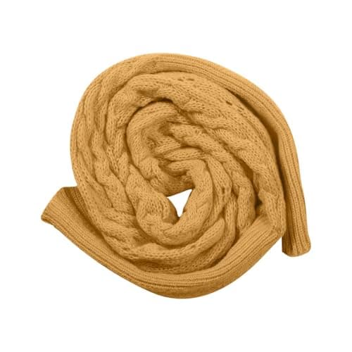 Unisex Polyester Warm Fleece Winter Knitted Scarf for Travel and Outdoor Activities Cold Day Travel Neck Gaiter, yellow, One Size — view 5