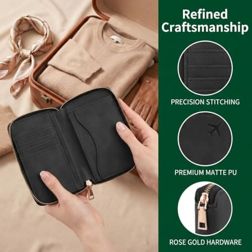 Passport Holder Travel Wallet, Multi Functiona Blocking Passport Wallet — view 5