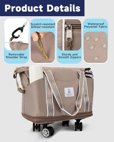 Arxus Rolling Duffle Bag with Wheels 25-55L Travel Handbag Carry-On Luggage — view 6
