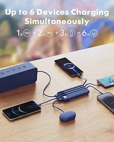 Charmast Power Bank with Built in Cables X 4, 10000mAh Portable Charger — view 3