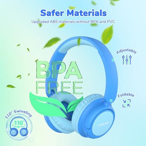 iClever BTH22 Kids Headphones Wireless 60H Play Time for Toddler Travel — view 5