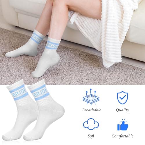 Mabor Bride Socks, Something Blue Gift for Wedding Day Bachelorette Party — view 6