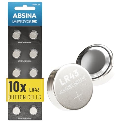 ABSINA AG12 LR43 batteries 1.5V Alkaline leakproof & long-lasting