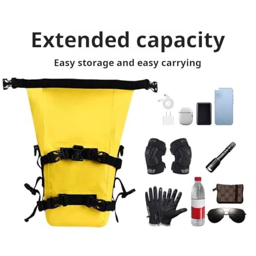 PIXZCSA Motorcycle Tail Bag Waterproof Luggage Saddle Bag,Yellow,8l — view 4