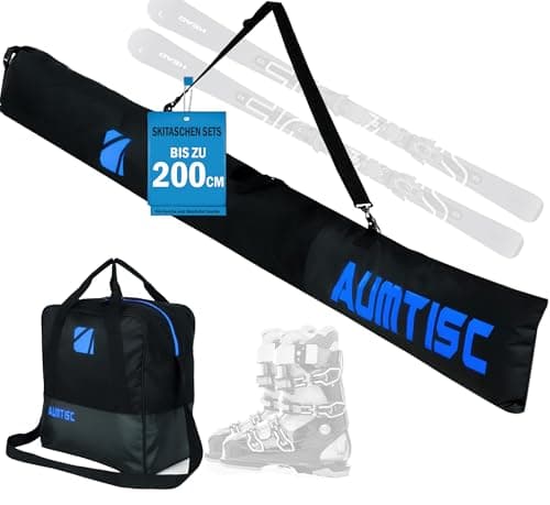 AUMTISC Ski Bag and Boot Bag Combo for 1 Pair of Ski and Boots,Adjustable Length Ski Bag