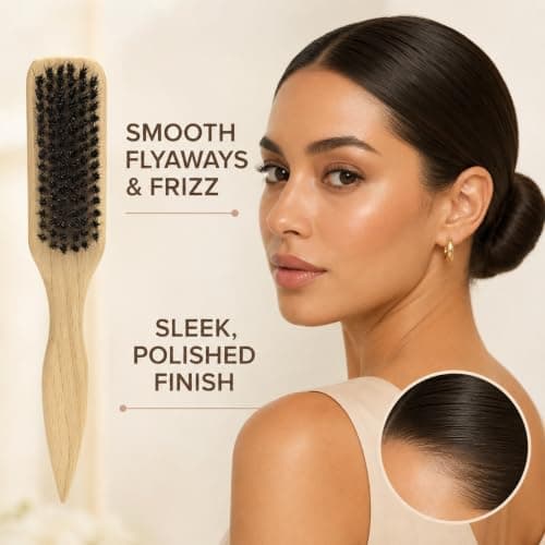 Healeved Beard Brush for Men Small Soft Boar Bristle Beard Brush for Grooming Mustache Styling and Cleaning Pocket Travel size with Ergonomic Handle for Home or Barber Use — view 2