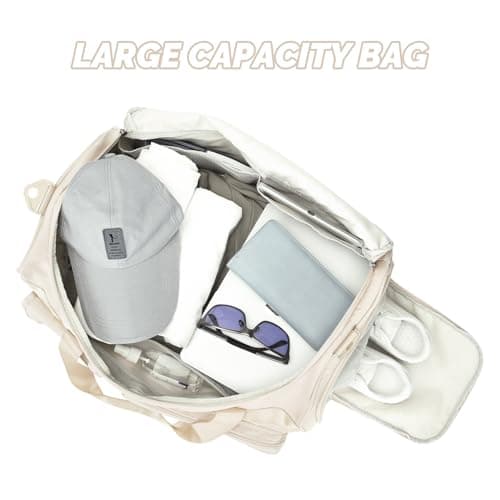 MAXTOP Travel Duffle Bag for Women Carry On Tote Weekender Overnight Bag Large Capacity Duffel Bag with Shoe Compartment,Gym Tote Bag with Dry and Wet Separation — view 3