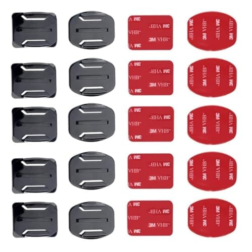 micros2u Adhesive Mount Kit Sticky pads for GoPro Hero 13 12 11 10 9 8 7 6 5 Black Silver Session Cameras Flat & Curved Helmet Mounting attachment Accessories for Go Pro Other Action Camera (10 Pack) — view 3