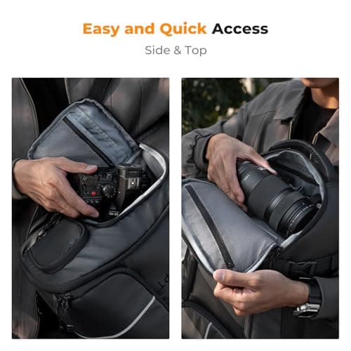 K&F CONCEPT Camera Backpack,25L Camera Bag for Photographers with Raincover — view 3