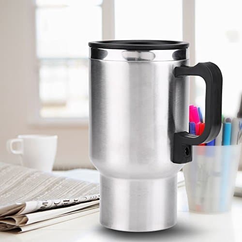 Terisass Heated Travel Mug 450ml Portable Heated Travel Mug - 12V 120W Car Electric Heating Bottle Cup - 304 Stainless Steel Powered by 12V Lighter Plug — view 4