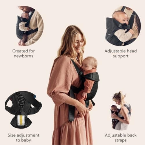 BabyBjörn Baby Carrier Mini, 3D Mesh, Black, Infant Carrier for Newborns (0-12 Months), Soft, Ergonomic and Easy to Use — view 5