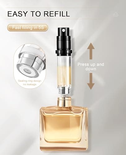 BRARIOS Perfume Atomiser Refillable, Travel Size Portable Atomiser Spray,Mini Empty Perfume Bottle,Leak Proof Cologne Dispenser for Women and Men,5ml(J-Rose Gold) — view 3