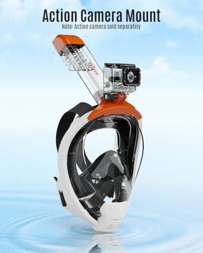 G2RISE Full Face Snorkel Mask Set Adults (Black Orange, XL) — view 6