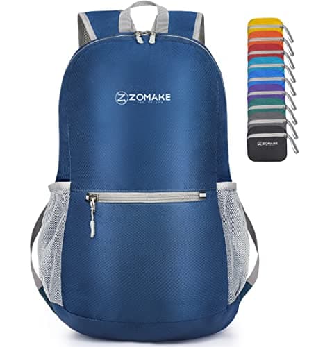 ZOMAKE Lightweight Foldable Backpack Packable Rucksack (20L/Navy blue)
